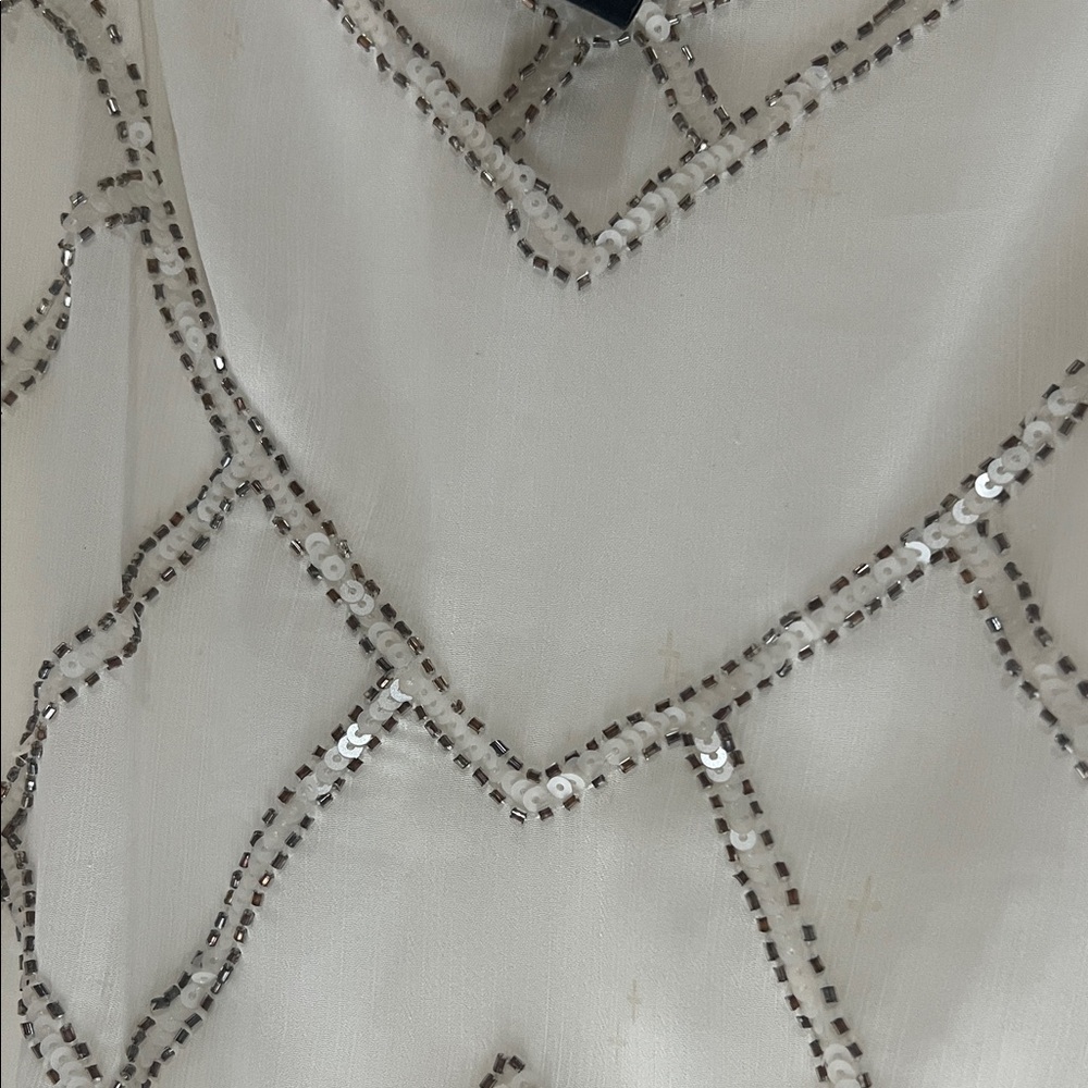 White House Black Market Ivory Geometric Camisole - Picture 3 of 8